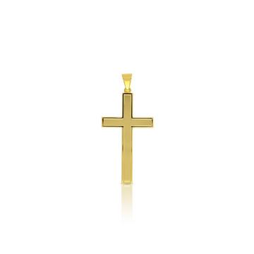 Pendentif croix de poutre en or jaune 750, 50x24mm