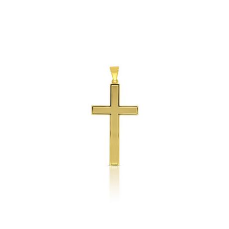 MUAU Schmuck  Anhänger Balken-Kreuz Gelbgold 750, 50x24mm 