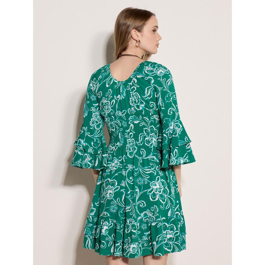 APRICOT Sarasa Mini Abito Floreale Smockato con Volant  