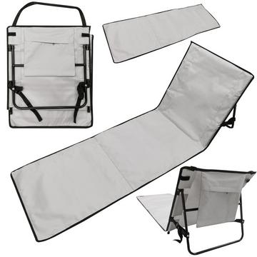 Transat tapis de plage avec dossier pliable 150x47x48cm gris