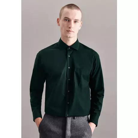 Seidensticker Business Hemd Regular Fit Langarm Uni  Grün