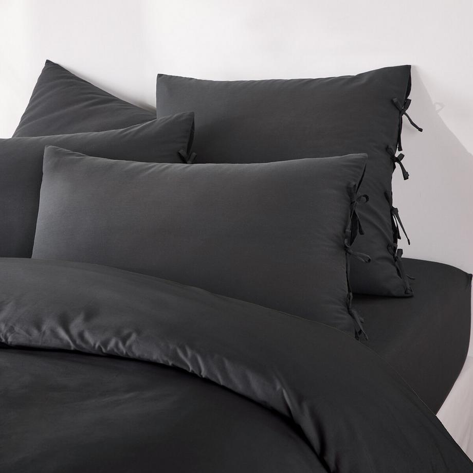 La Redoute Intérieurs Taie d'oreiller unie à nouettes en coton  