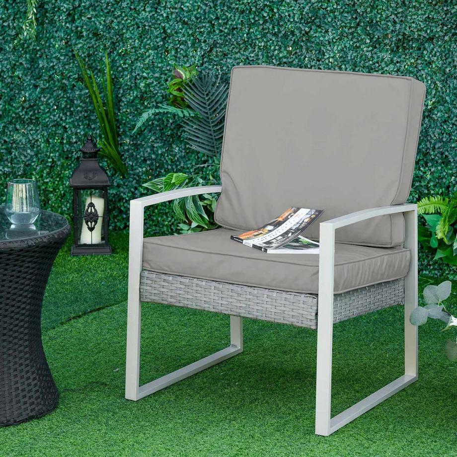 Northio Lot de 2 coussins d'assise, coussins de chaise 56 x 52 cm avec fermeture éclair, housse en tissu, rembourrage de 7 cm d'épaisseur, coussins d'assise lavables pour la maison, le jardin, la voiture, le bureau, le canapé, les chaises, gris clair  