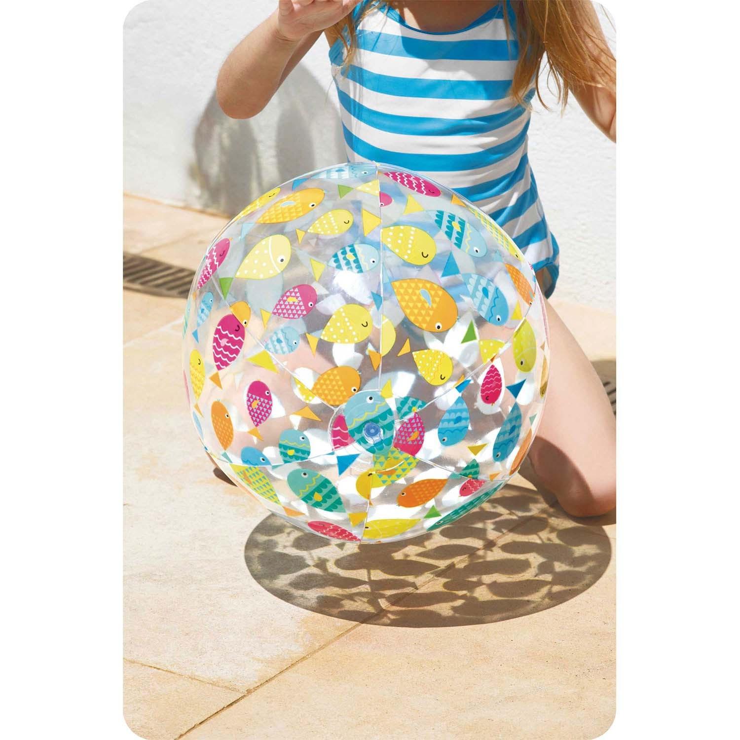 B2X  Aufblasbarer Wasserball mit fröhlichen Fischen 51 cm INTEX 59040 