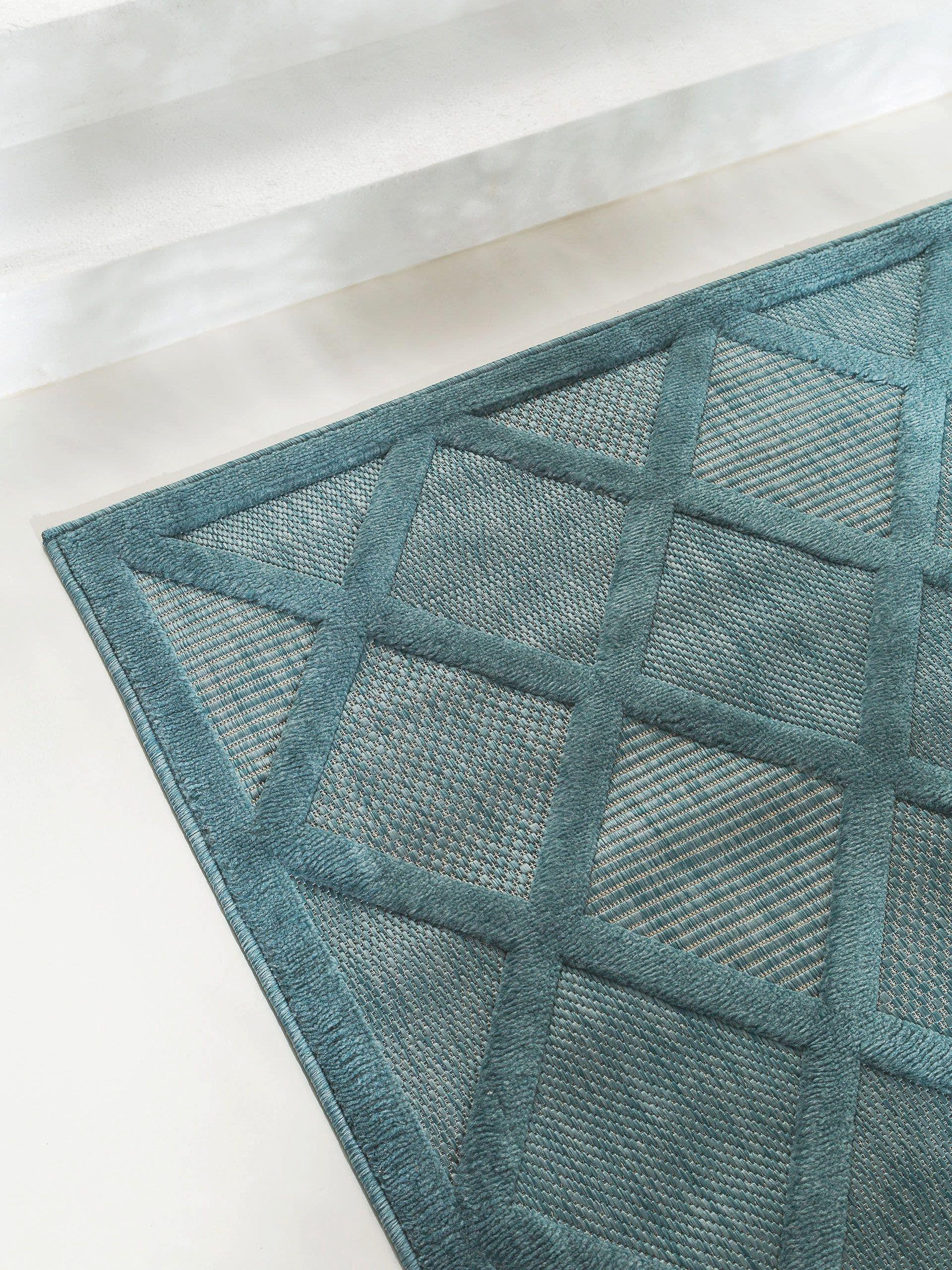 Benuta Tapis d'extérieur & intérieur Bonte Turquoise  