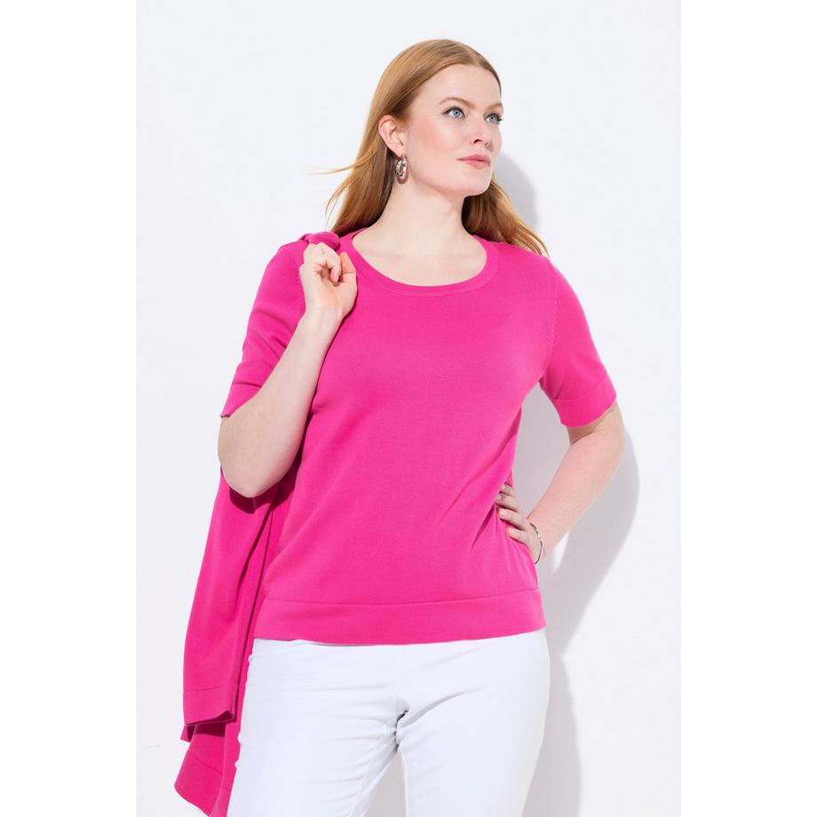 Ulla Popken Twinset Girocollo Mezze Maniche Pullover Cotone Pima  