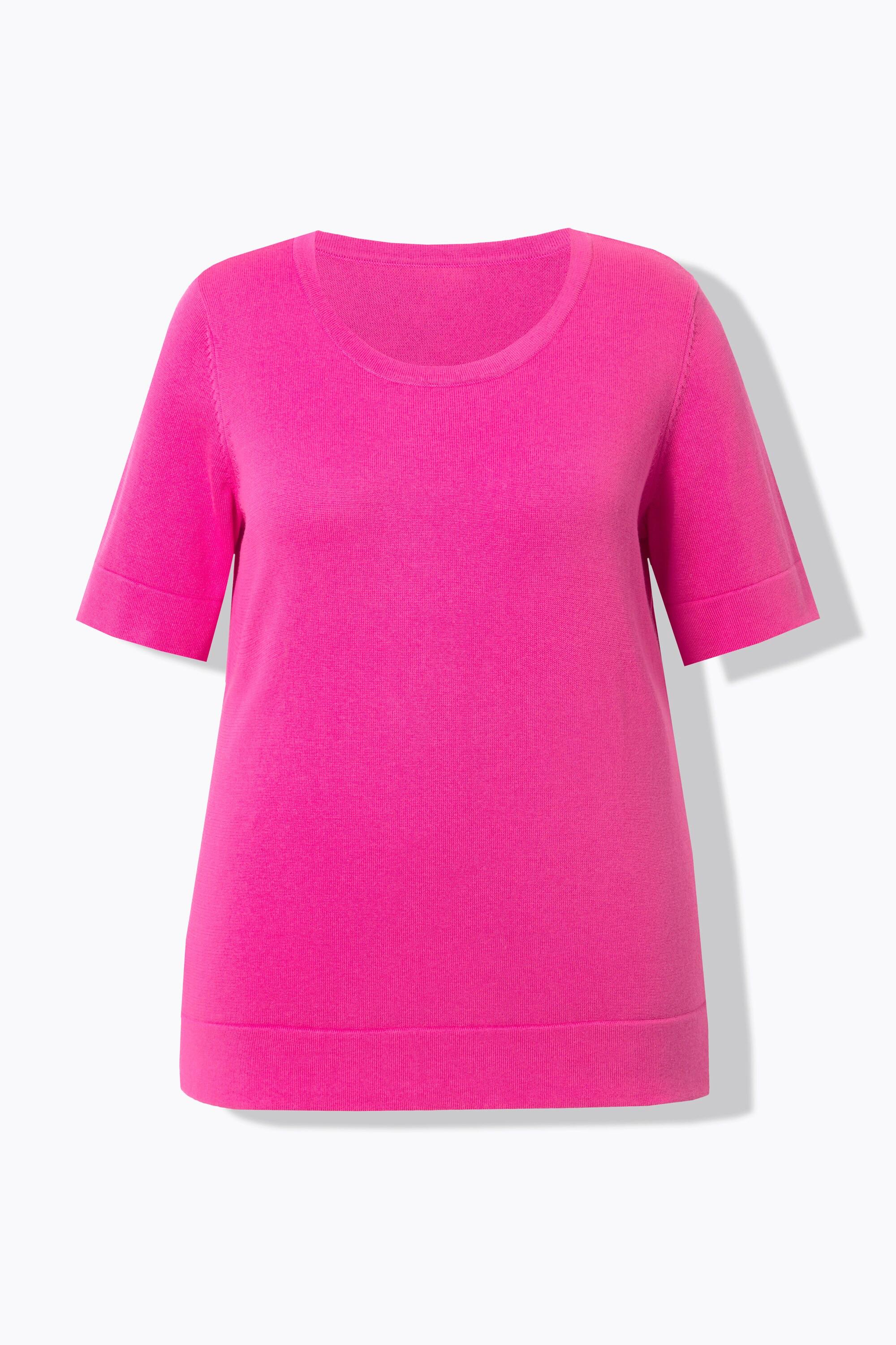 Ulla Popken Twinset Col Rond Manches Courtes Pull Coton Pima  