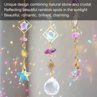 Alopini Sonnenfänger Kristall Fenster, Mond Anhänger Dekoration, Fenster Dekoration hängen, Regenbogen Sonnenfänger Kristall, Regenbogen Anhänger  