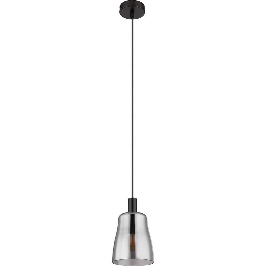 mutoni Lampe à suspension Garri métal noir mat 1xE14  