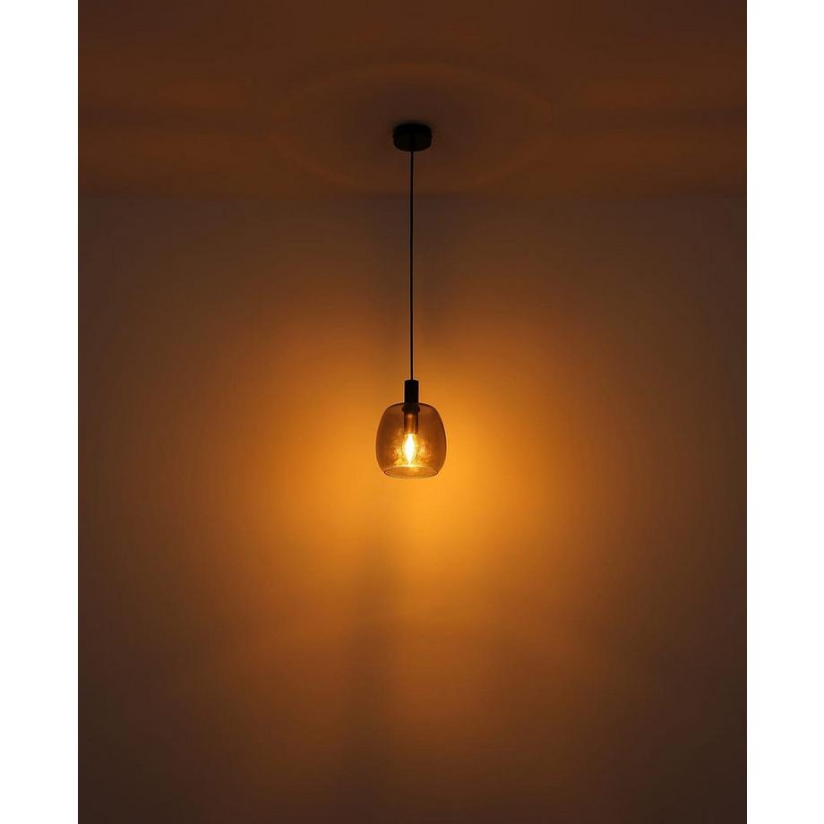 mutoni Lampe à suspension Garri métal noir mat 1xE14  