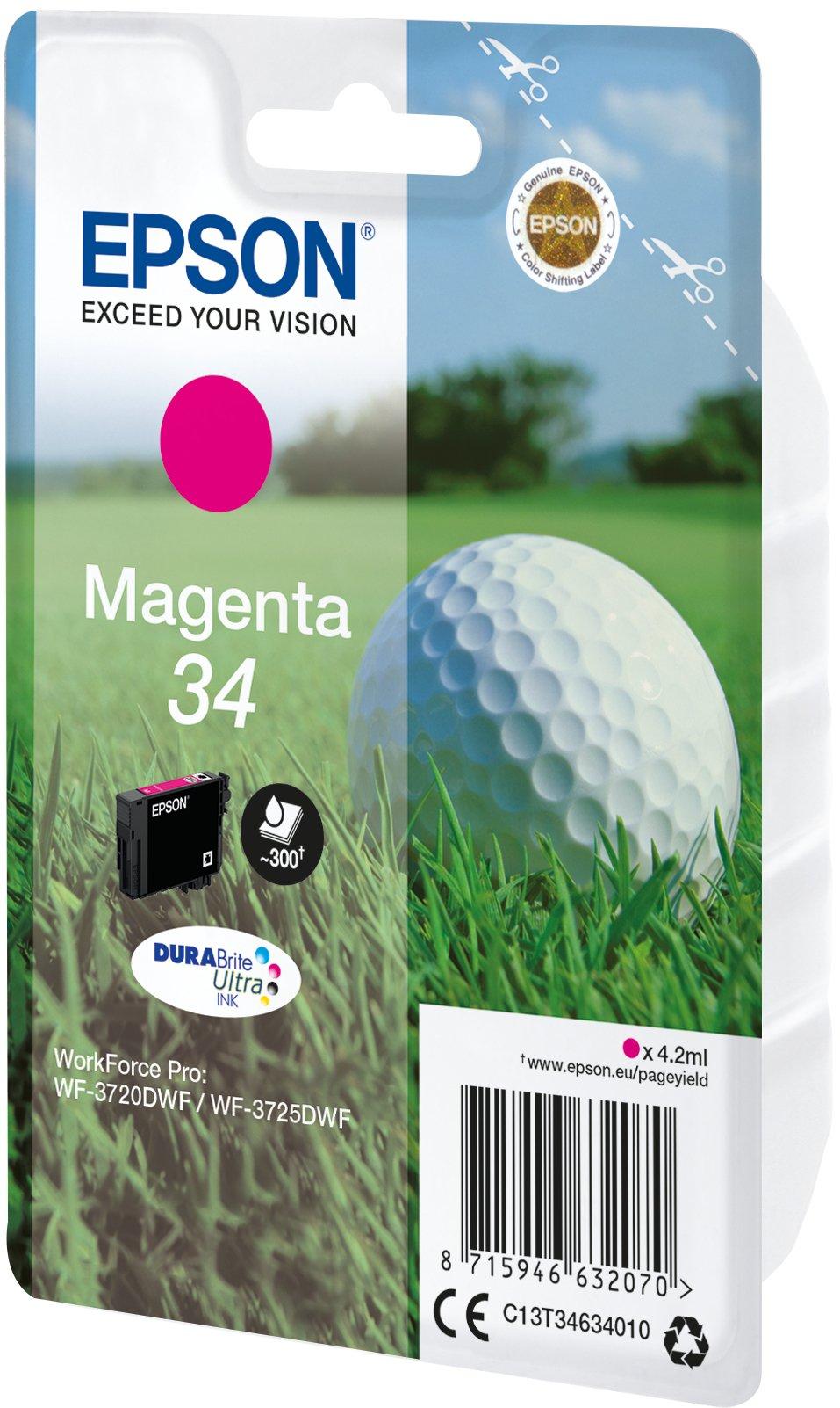 EPSON  Golf ball Singlepack Magenta 34 DURABrite Ultra Ink 