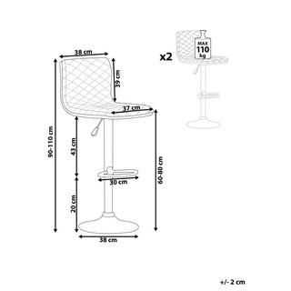 Beliani Set mit 2 Barhockern aus Polyester Klassisch ORLANDO  