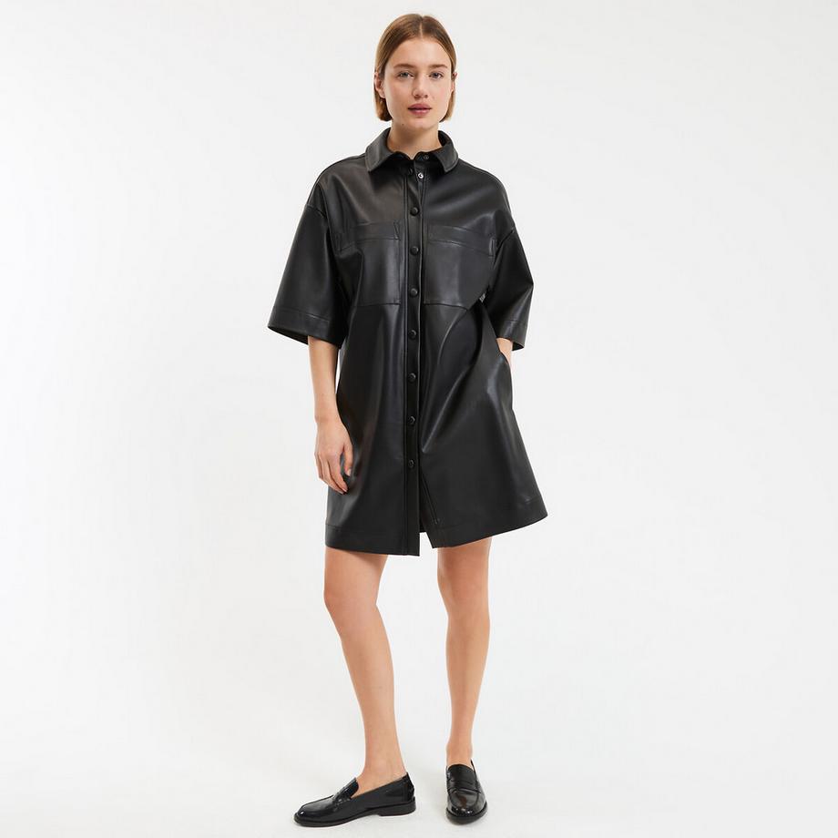 La Redoute Collections Robe Chemise Ample en Simili Cuir  