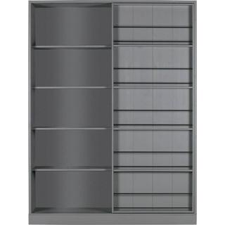 mutoni Armoire à portes coulissantes en pin (FSC) gris  