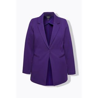 Ulla Popken  Blazer di comodo jersey elasticizzato con taglio svasato e revers 