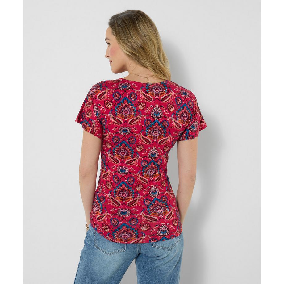 Joe Browns Top in Jersey Arricciature Laterali Motivo Mandala  