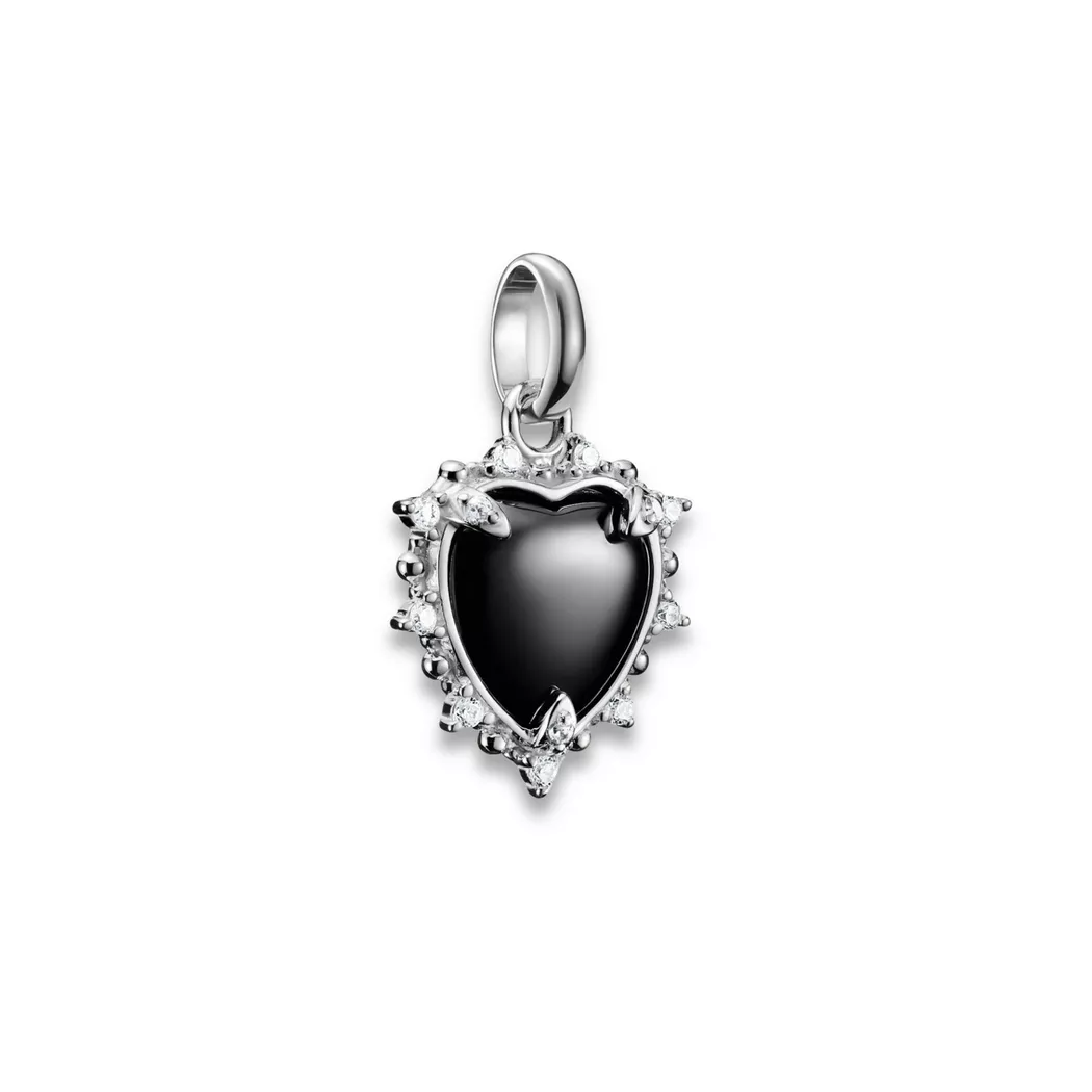 THOMAS SABO - Pendentif Charme Cœur Vintage  Connecter, One Size, Noir