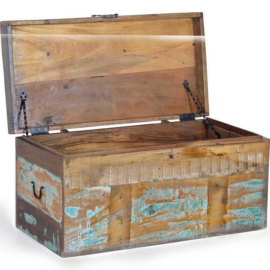 mutoni Truhe Mayela Holz recycelt multicolor 80x40  