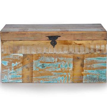 Truhe Mayela Holz recycelt multicolor 80x40