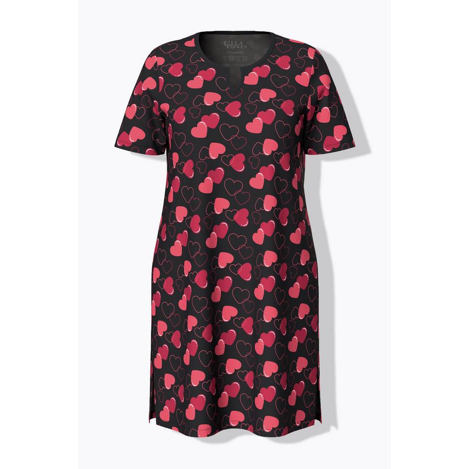 Ulla Popken Stampa Cuori Girocollo Mezza Manica Bigshirt  