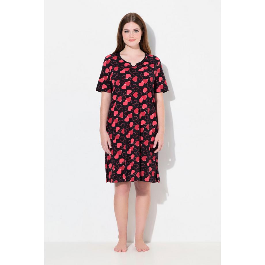 Ulla Popken Stampa Cuori Girocollo Mezza Manica Bigshirt  