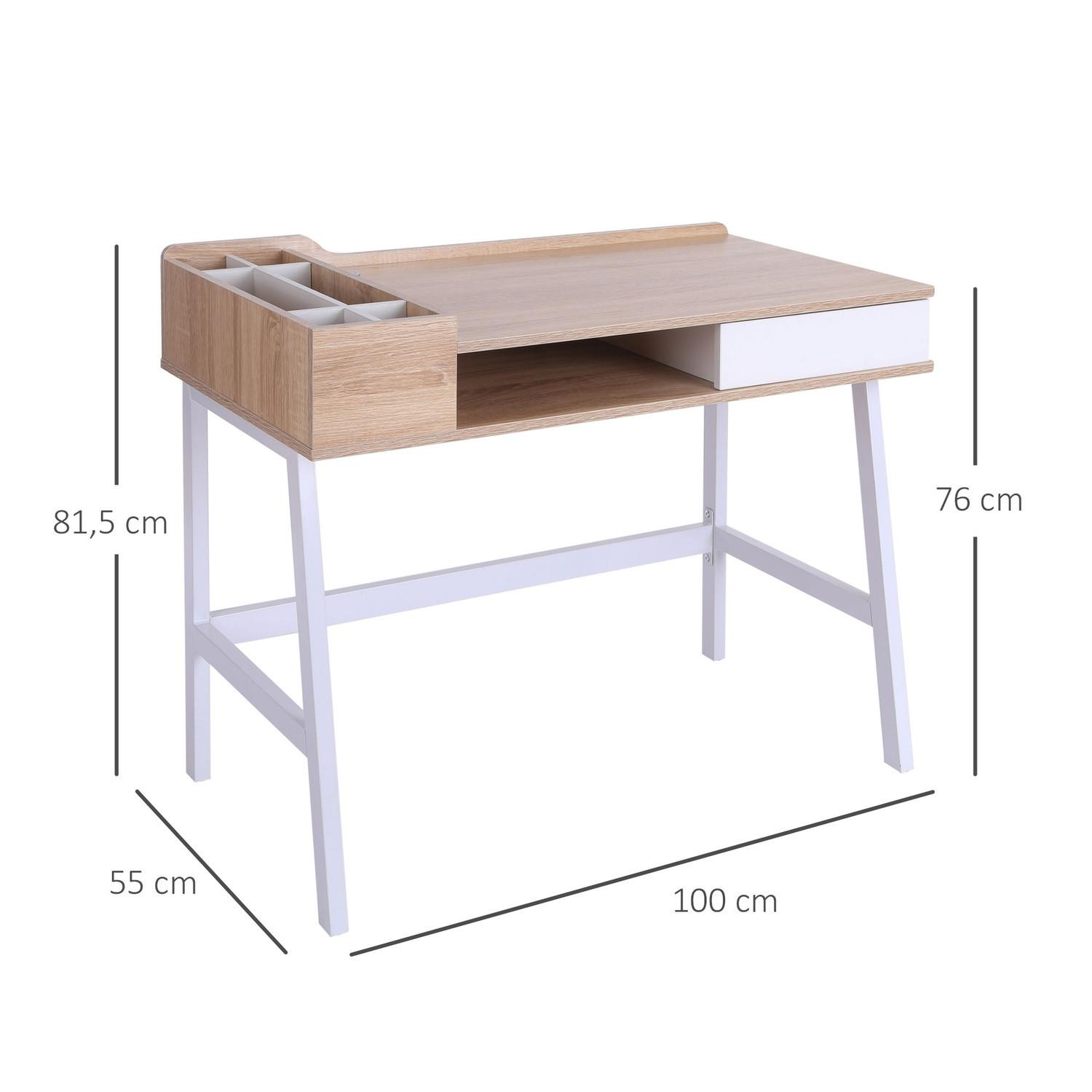 Northio Bureau Avec Compartiments De Rangement Bureau D'Ordinateur Table De Bureau Polyvalente Avec Plateau Large À Tiroirs  