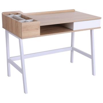 Bureau Avec Compartiments De Rangement Bureau D'Ordinateur Table De Bureau Polyvalente Avec Plateau Large À Tiroirs
