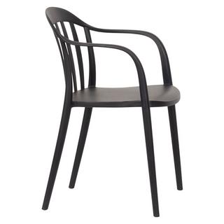 SCHOU Chaise de jardin HANNE empilable, noir  