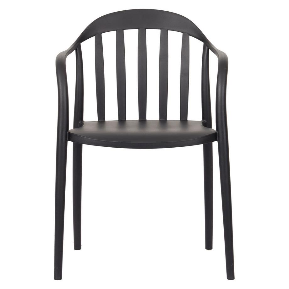 SCHOU Chaise de jardin HANNE empilable, noir  