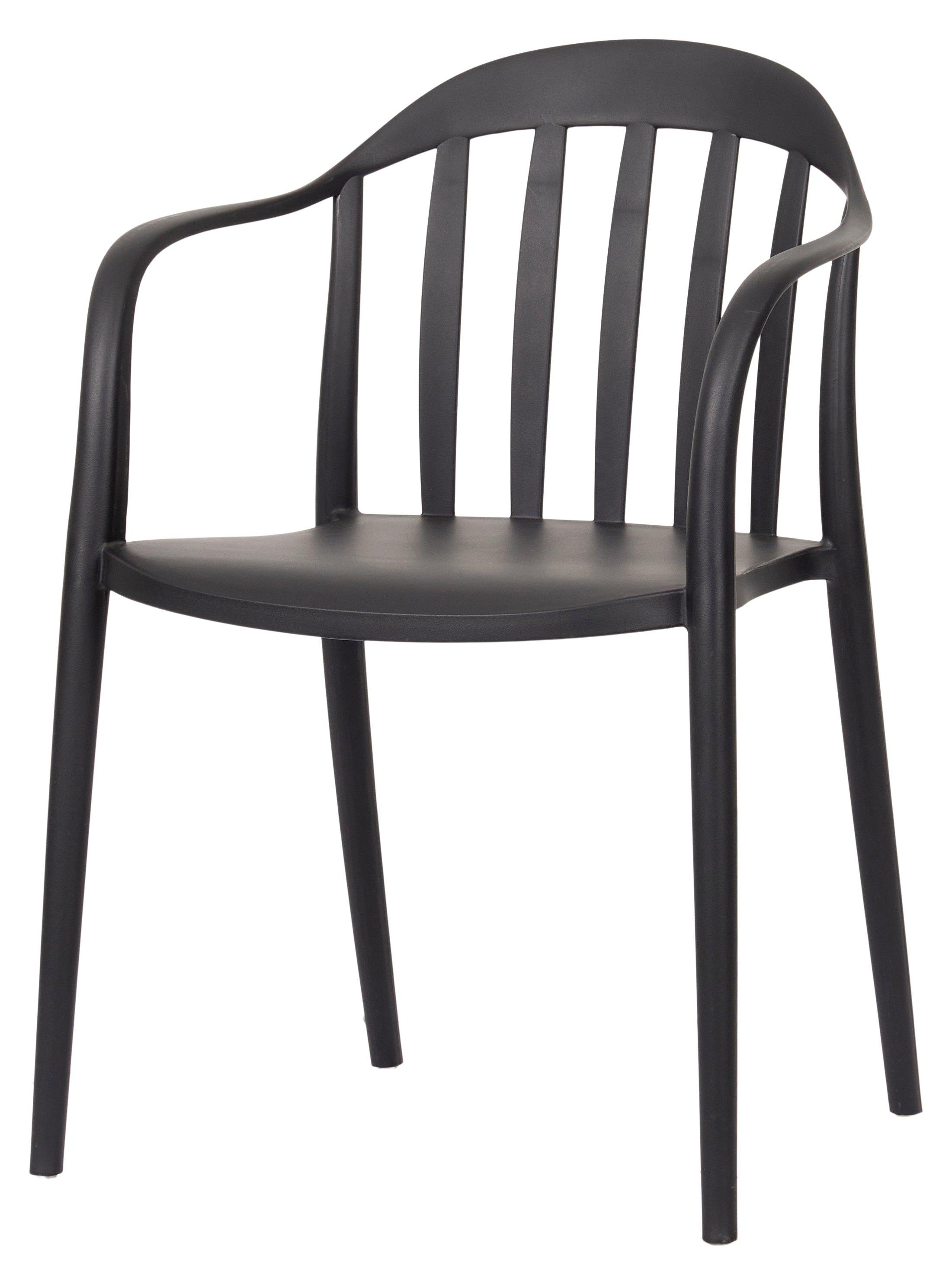 SCHOU Chaise de jardin HANNE empilable, noir  