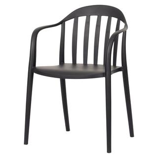 SCHOU Chaise de jardin HANNE empilable, noir  