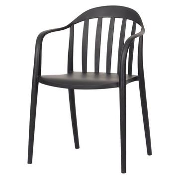 Chaise de jardin HANNE empilable, noir