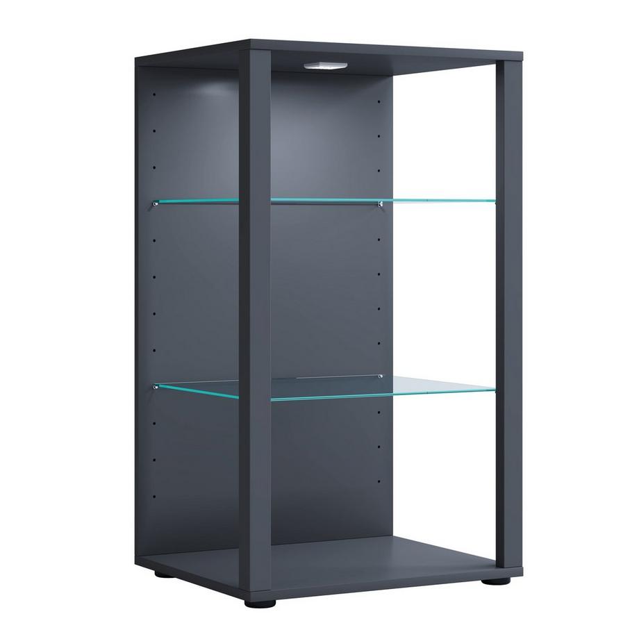 VCM Glasvitrine stehend | Vitrine Glas mit ESG-Sicherheitsglas | Maße ca .H. 90 x B. 52 x T. 44 cm | Standvitrine Glas | Modern und platzsparend | Glas  