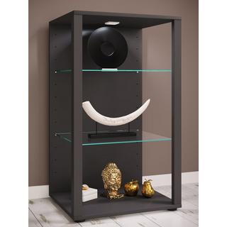 VCM Glasvitrine stehend | Vitrine Glas mit ESG-Sicherheitsglas | Maße ca .H. 90 x B. 52 x T. 44 cm | Standvitrine Glas | Modern und platzsparend | Glas  