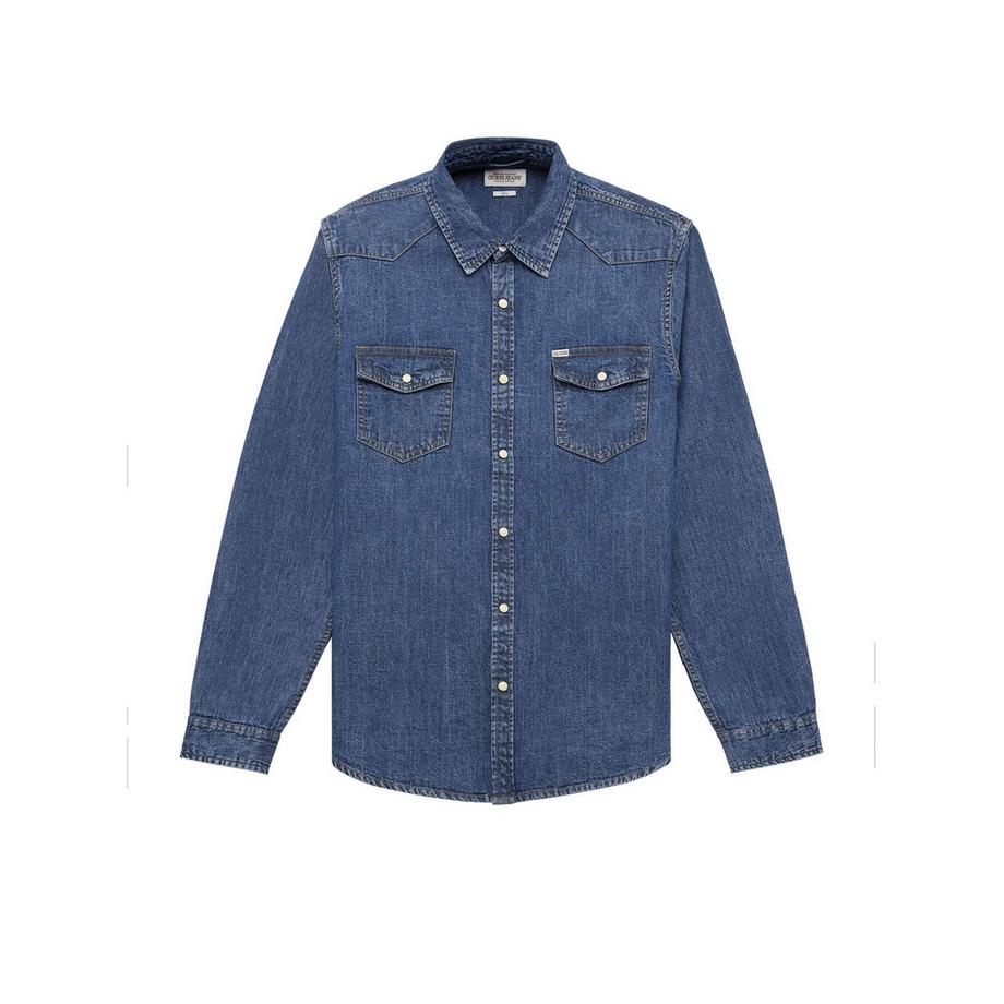 camicia in denim a maniche unghe sim