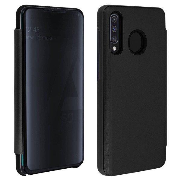 Avizar  Étui Folio Miroir Galaxy A50 Noir 