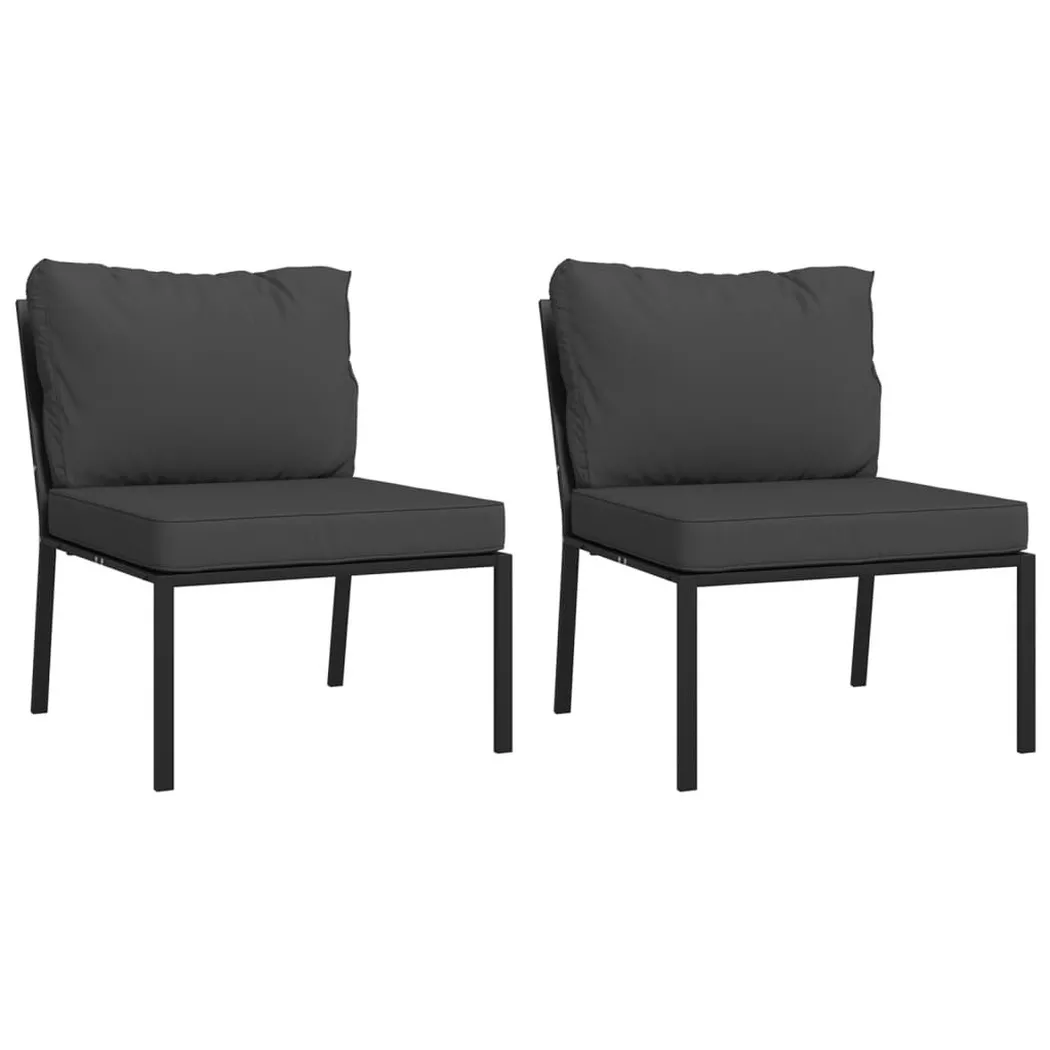 VidaXL - Gartenstuhl stahl, One Size, Schwarz