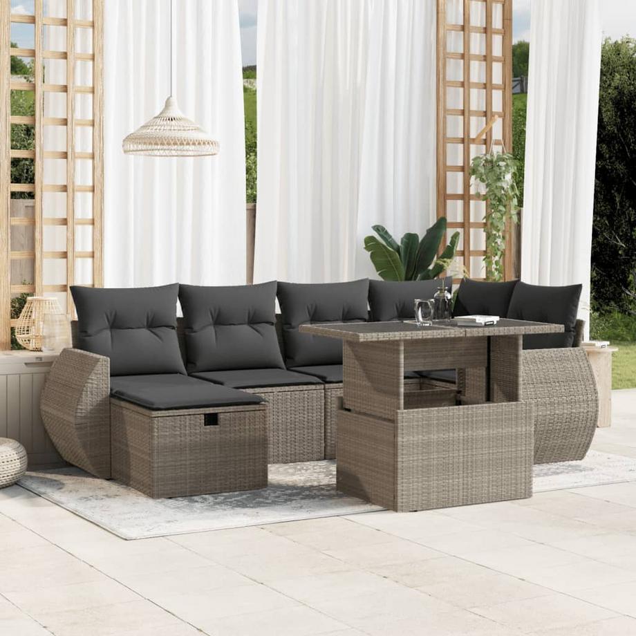 VidaXL set divano da giardino Polirattan  