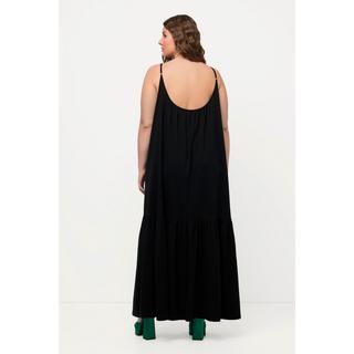 Ulla Popken  Midikleid, Volant, A-Linie, Rundhals, ärmellos 