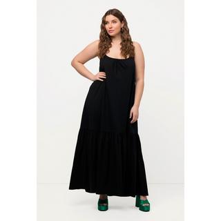 Ulla Popken  Midikleid, Volant, A-Linie, Rundhals, ärmellos 