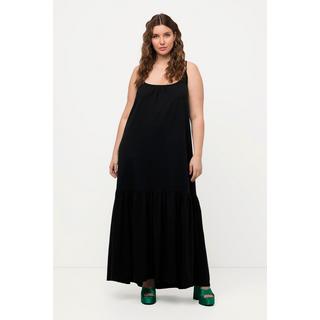 Ulla Popken  Midikleid, Volant, A-Linie, Rundhals, ärmellos 