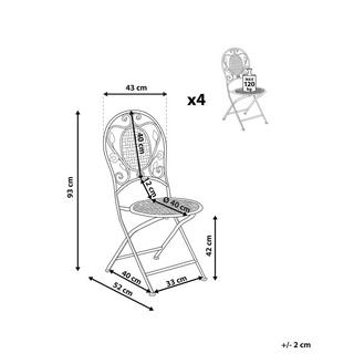 Beliani Set di 4 sedie da giardino en Ferro Retrò BIVIO  