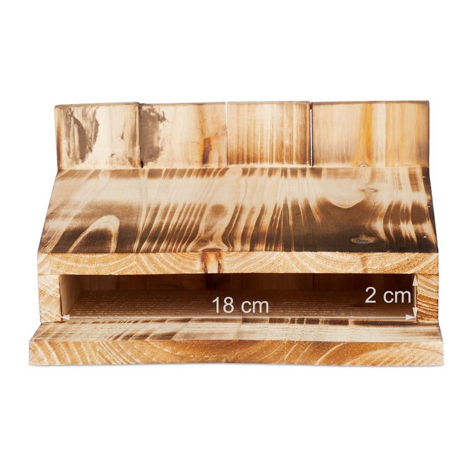 B2X  Fledermauskasten aus geflammtem Holz 