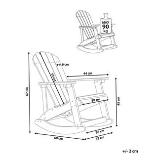 Beliani Fauteuil à bascule pour enfants en Bois synthétique Rétro ADIRONDACK  