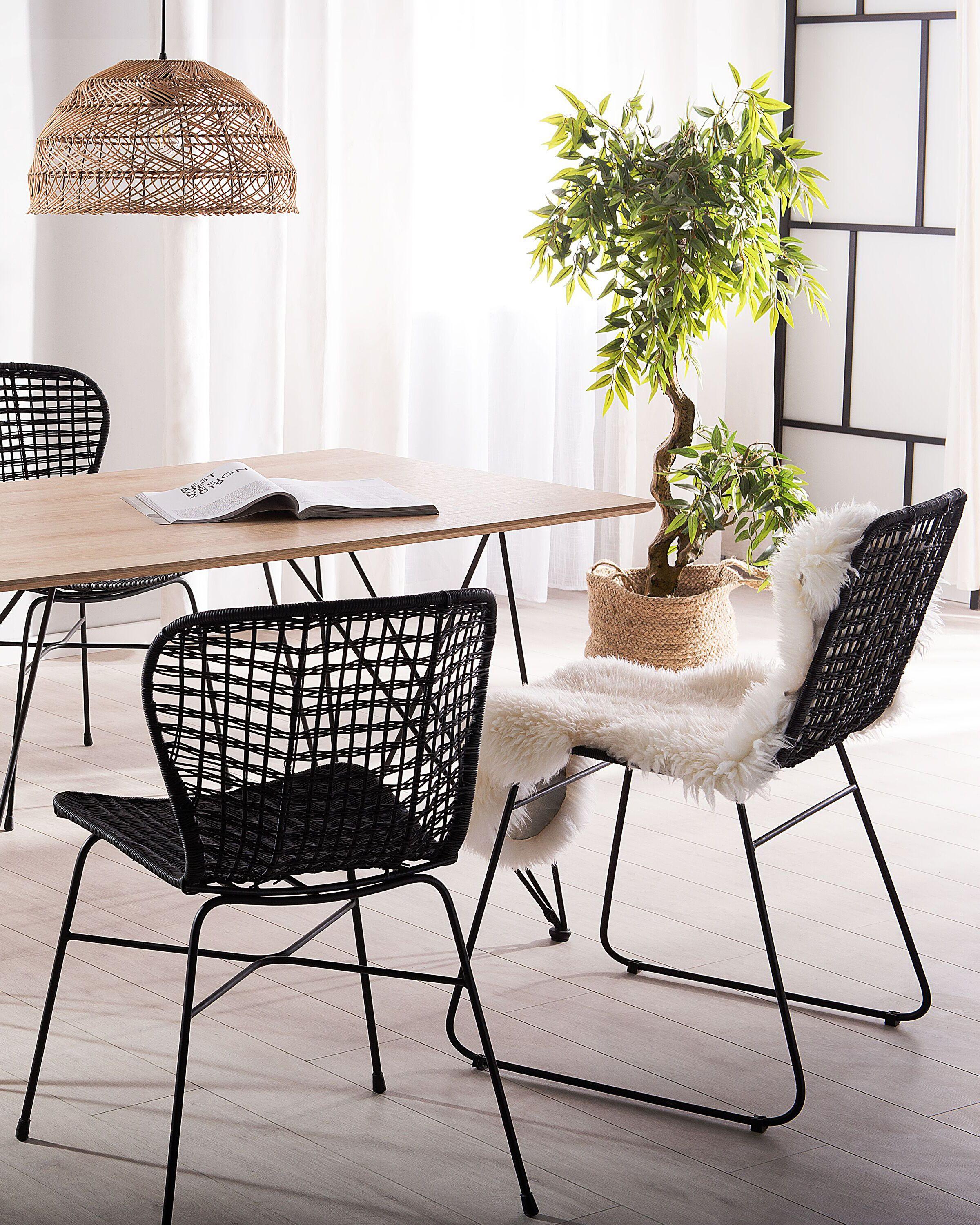 Beliani Sedia da pranzo en Rattan Boho ELFROS  