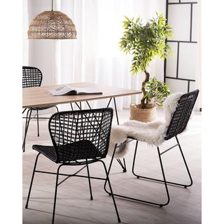 Beliani Chaise de salle à manger en Rotin Boho ELFROS  