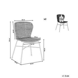 Beliani Chaise de salle à manger en Rotin Boho ELFROS  