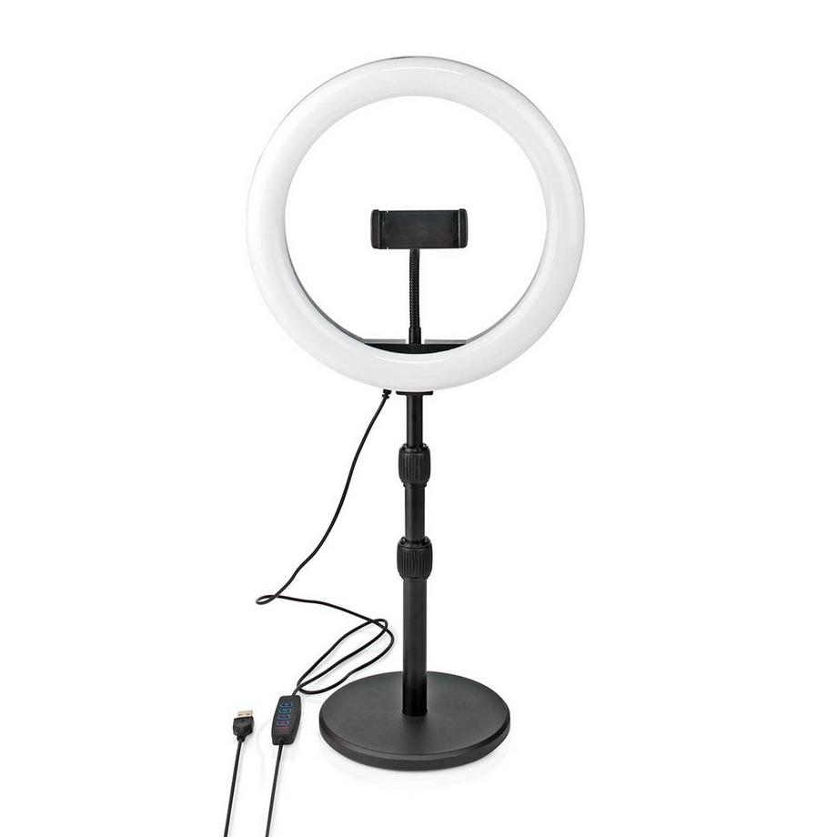 Nedis  Ringljus | 10 Zoll | 120 LED's | 2700 - 6700 K | Skrivbord | Svart 