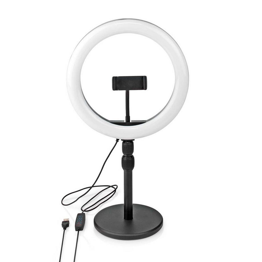 Nedis  Ringljus | 10 Zoll | 120 LED's | 2700 - 6700 K | Skrivbord | Svart 
