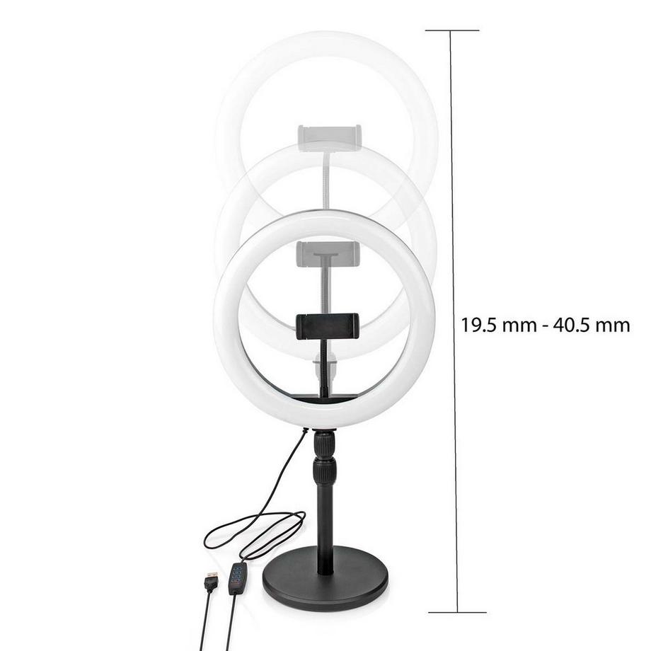 Nedis  Ringljus | 10 Zoll | 120 LED's | 2700 - 6700 K | Skrivbord | Svart 